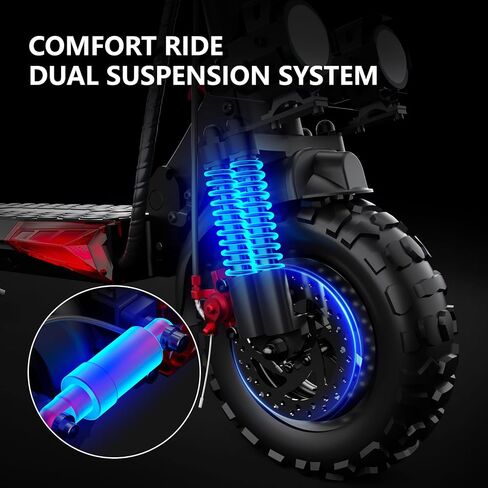Electric Scooter Adults, 37 Miles Long Range, 34 Mph Max Speed, 11" Off-Road Tires,48V 18AH Big Battery,1200W Motor, Dual Braking System,Folding Commuter E Scooter in Kuwait