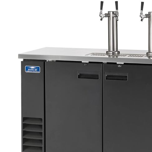 Arctic Air ADD72R-2 73 بوصة مبرد / موزع / Kegerator بنقرة مزدوجة بالضغط المباشر على السحب المباشر، أسود، 115 فولت in Kuwait