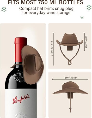 Cowboy Hat Wine Stopper, Funny Wine Gift for Wine Lovers, Wine Accessories, Silicone Bottle Stopper Keeps Wine Fresh, Stocking Stuffers White Elephant Gifts for Adults Men Women in Kuwait