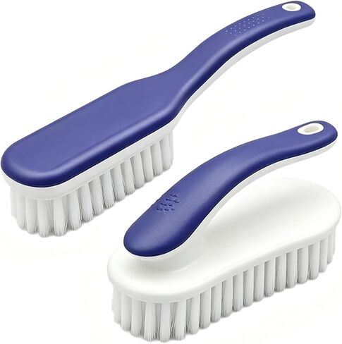 Cleaning Scrub Brushes Set, Ergonomic Long & Short Handle Cleaning Brushes, Non-Shedding Soft Moderate Hardness Bristles for Laundry Stains, Shoe Care, Fabric & Hard Surface Household Deep Cleaning in Kuwait