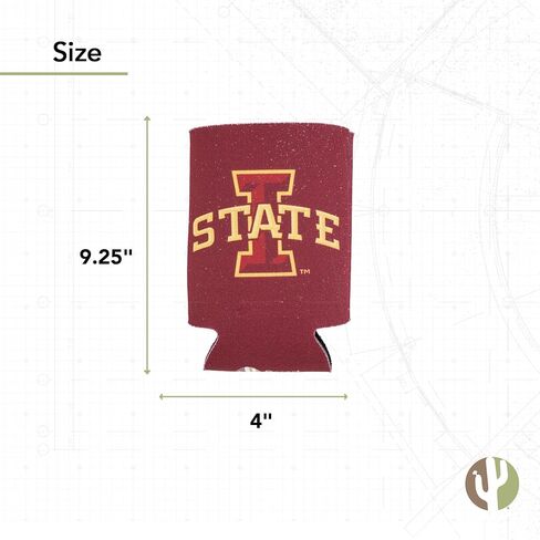 Desert Cactus Iowa State University Can Insulator ISU Cyclones Beverage Cooler 1 Pack Foam 12oz Can Holder Single Sided (Design A) in Kuwait