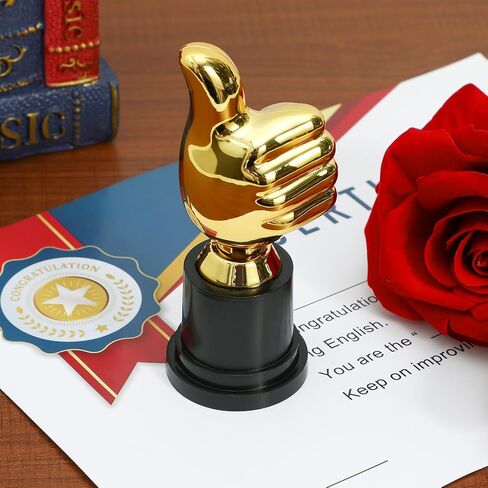 Toyvian Gold Thumbs Up Trophy, Funny Award Trophy for Adults Appreciation Plastic Gold for Office Classroom Sports Football Party Favor Rewards in Kuwait