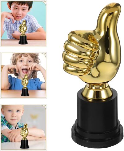 Toyvian Gold Thumbs Up Trophy, Funny Award Trophy for Adults Appreciation Plastic Gold for Office Classroom Sports Football Party Favor Rewards in Kuwait