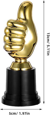 Toyvian Gold Thumbs Up Trophy, Funny Award Trophy for Adults Appreciation Plastic Gold for Office Classroom Sports Football Party Favor Rewards in Kuwait