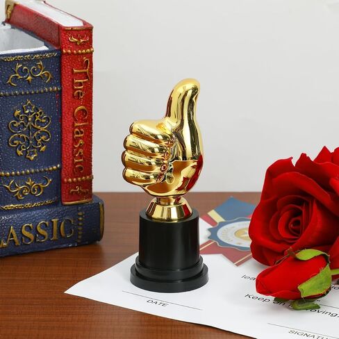Toyvian Gold Thumbs Up Trophy, Funny Award Trophy for Adults Appreciation Plastic Gold for Office Classroom Sports Football Party Favor Rewards in Kuwait