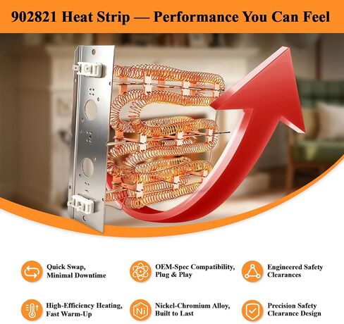 902821 10KW Electric Furnace Heating Element Heat Strip, Compatible with Nordyne Intertherm Miller Maytag Broan Frigidaire Gibson E1 E2 E3 E4 FEH Series, Replaces 902771 902772 904060 904631 | High Efficiency Durable Easy Install in Kuwait