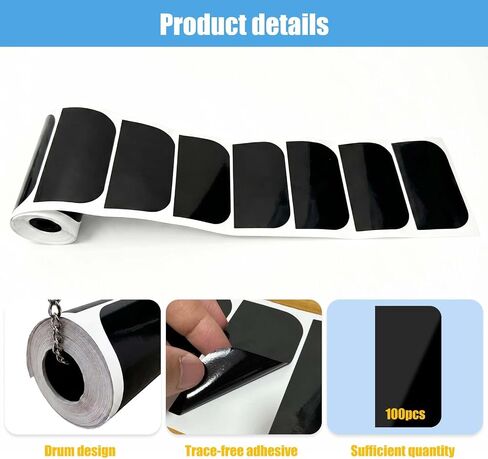 Door Hinge Masking Covers for Painting, 3.5" Adhesive Hinge Protect Shields, Pre-Cut Vinyl Paint Protectors for Residential Door Hinges, Disposable Peel & Stick, 100 Door Pack, Black in Kuwait