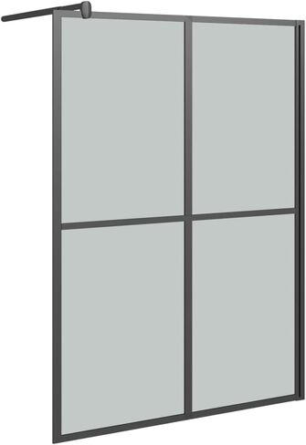 Modern Walk-in Shower Screen with 0.2" Thick ESG Glass, Adjustable Aluminum Frame, Easy Clean Dark Tempered Glass Shower Partition in Kuwait