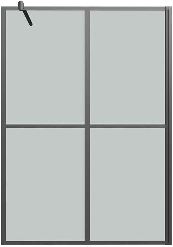 Modern Walk-in Shower Screen with 0.2" Thick ESG Glass, Adjustable Aluminum Frame, Easy Clean Dark Tempered Glass Shower Partition in Kuwait