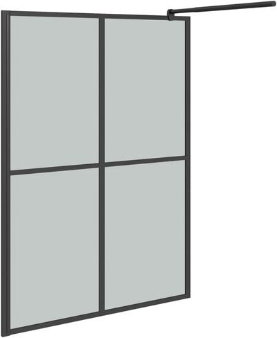 Modern Walk-in Shower Screen with 0.2" Thick ESG Glass, Adjustable Aluminum Frame, Easy Clean Dark Tempered Glass Shower Partition in Kuwait