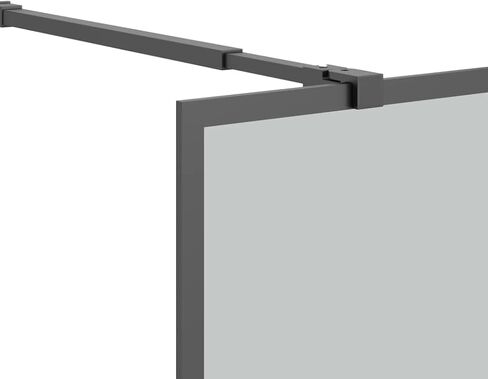Modern Walk-in Shower Screen with 0.2" Thick ESG Glass, Adjustable Aluminum Frame, Easy Clean Dark Tempered Glass Shower Partition in Kuwait