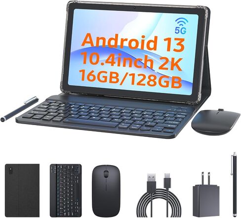 تابلت NOVOJOY 10 بوصة Android مع حافظة وقلم مع منفذ USB Android 15 Tablet 2.0GHZ 2MP+8MP كاميرا مزدوجة 6000mAh 12GB RAM (4GB+8GB توسيع) + 64GB ROM 5Gwifi6 Tablet (وردي) in Kuwait