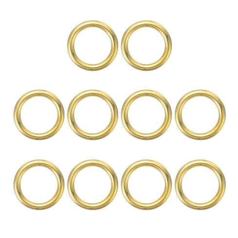 PATIKIL Metal O Ring, (5/8" ID x 0.16" Thick, Brass) (10 Pcs), Solid Seamless Welded Brass Multi-Purpose Round Rings, Suit for - DIY Crafts/Dog Leashes/Wall Plant Hangers in Kuwait