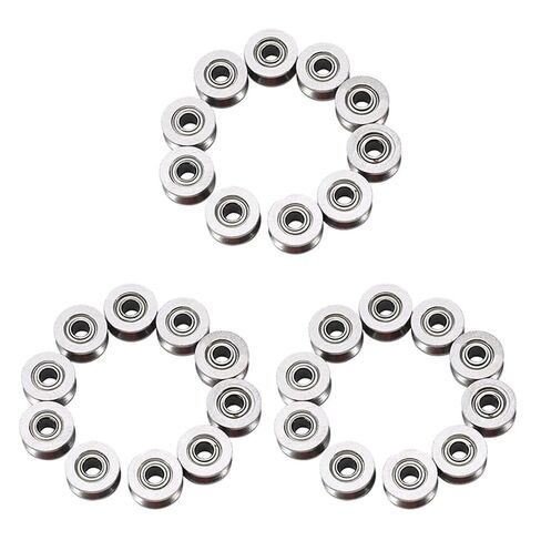 Small Sealed Steel Ball Bearing 30Pcs U Groove Bearing U624ZZ Carbon Steel V Ball Pulley for Rail Track Linear Motion Systems in Kuwait