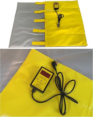 55 Gal Drum Heater Blanket, 200L Insulated Oil Bucket Warmer & Gas Cylinder Heater with Adjustable Thermostat 0-200℃, Heavy-Duty Pail Band Heater - Yellow in Kuwait