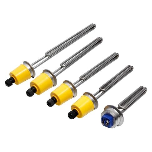 1pcs 63mm 304 SUS Electric Water Heater Fold Back Type Immersion Heating Element with Clamp & Ferrule 240V 1.5/2.5/3.5/4.5/5.5KW(Silver,240V_3.5KW 255MM L Tube) in Kuwait