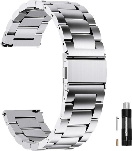 أشرطة معدنية Harikiri 14 مم 16 مم 18 مم 20 مم 22 مم 24 مم متوافقة مع Garmin/Samsung/Amazfit/Huawei/Coros/Polar/Timex/Fitpolo/Veryfitpro/RUIMEN/Casio، حزام ساعة سريع الفك للرجال والنساء in Kuwait