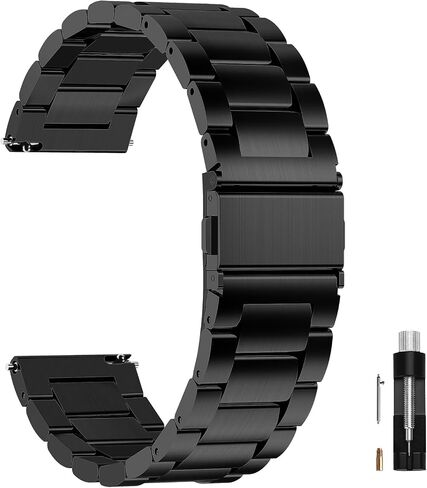 أشرطة معدنية Harikiri 14 مم 16 مم 18 مم 20 مم 22 مم 24 مم متوافقة مع Garmin/Samsung/Amazfit/Huawei/Coros/Polar/Timex/Fitpolo/Veryfitpro/RUIMEN/Casio، حزام ساعة سريع الفك للرجال والنساء in Kuwait