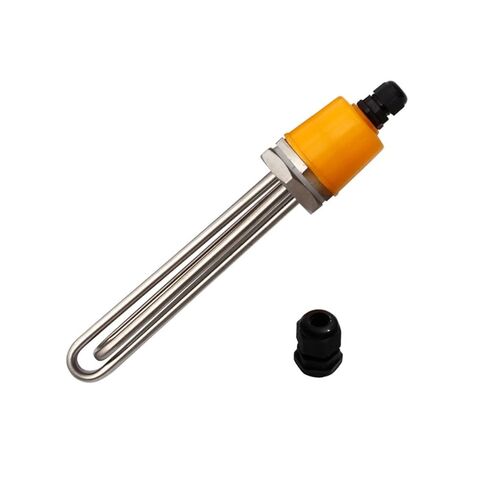 1pcs DN32(41mm) Electric Immersion Water Heater Heating Element 304SUS Tube/Thread 220V/380V 3KW/4.5KW/6KW/9KW/12KW(White,380V_9KW 290MM) in Kuwait