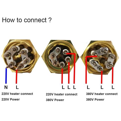 DN50/2 بوصة سخان مياه عنصر التسخين خيط نحاسي أنبوبي سخانات كهربائية أجزاء 110 فولت/220 فولت/380 فولت 3KW/4.5KW/6KW/9KW/12KW(380 فولت، 9KW DN50 285 مم) in Kuwait