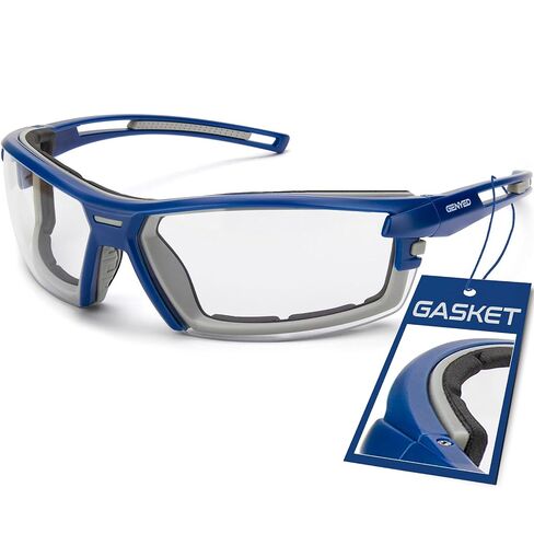 GENYED Safety Glasses ANSI Z87+ with Removable Foam Gasket, Clear Lens, Anti-Fog, Scratch-Resistant, UV400 Wraparound Protective Eyewear for Work, Construction & DIY in Kuwait