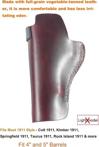 1911 IWB حافظة جلدية لـ Colt 1911 تناسب Springfield 1911 لـ Kimber 1911 والمزيد تناسب 5 بوصات و4.25 بوصات و4 بوصات برميل، (غير مناسبة لنمط الليزر) - الجيل الثاني in Kuwait
