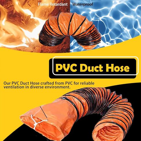 قناة مرنة شديدة التحمل للمكيف المحمول - خرطوم عادم PVC قابل للتعديل مع سلك فولاذي (L5mx450mm) in Kuwait