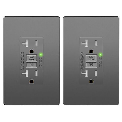 LIDER 20A GFCI Outlet, Tamper-Resistant Receptacle, Self-Test, LED Indicator, Anti-Interference Protection, Residential/Commercial, with Screwless Wall Plate, ETL Listed, Thermoplastic, Matte Gold in Kuwait