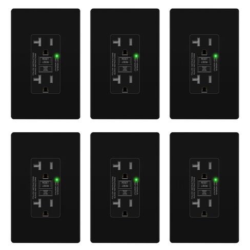 LIDER 20A GFCI Outlet, Tamper-Resistant Receptacle, Self-Test, LED Indicator, Anti-Interference Protection, Residential/Commercial, with Screwless Wall Plate, ETL Listed, Thermoplastic, Matte Gold in Kuwait