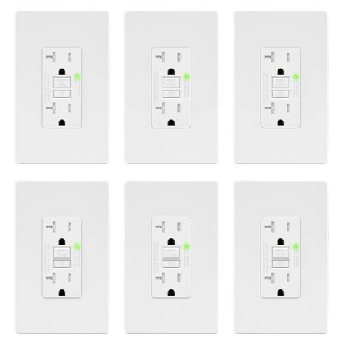 LIDER 20A GFCI Outlet, Tamper-Resistant Receptacle, Self-Test, LED Indicator, Anti-Interference Protection, Residential/Commercial, with Screwless Wall Plate, ETL Listed, Thermoplastic, Matte Gold in Kuwait