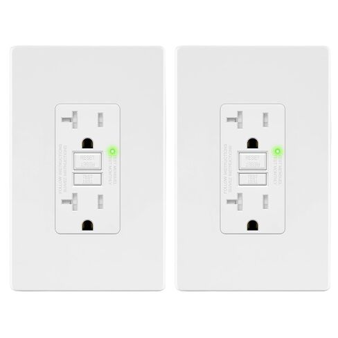 LIDER 20A GFCI Outlet, Tamper-Resistant Receptacle, Self-Test, LED Indicator, Anti-Interference Protection, Residential/Commercial, with Screwless Wall Plate, ETL Listed, Thermoplastic, Matte Gold in Kuwait
