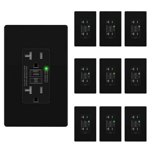 LIDER 20A GFCI Outlet, Tamper-Resistant Receptacle, Self-Test, LED Indicator, Anti-Interference Protection, Residential/Commercial, with Screwless Wall Plate, ETL Listed, Thermoplastic, Matte Gold in Kuwait