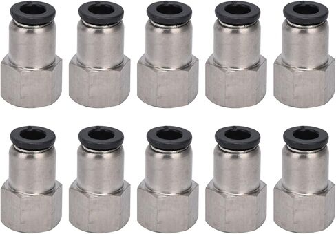 Female Straight Pneumatic Connector, Brass Air Line Quick Fitting, Internal Thread, Multiple Sizes - Durable, Leak Design, Ideal for Automation Equipment (10-01) in Kuwait