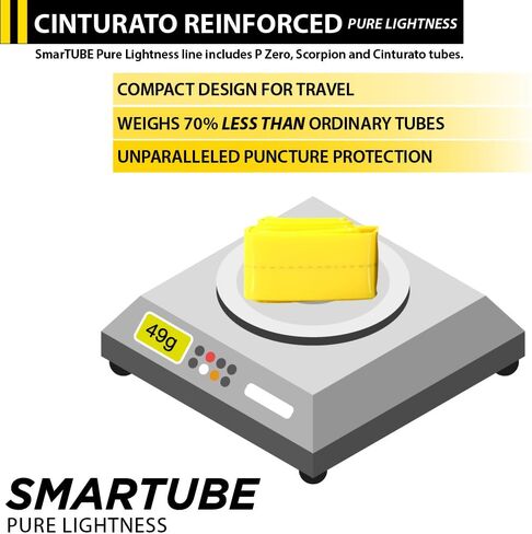 Pirelli Cinturato SmarTUBE 33/45-622، صمام بريستا 60 مم - مقاومة فائقة للثقب، وزن منخفض، أساسيات ركوب الدراجات المغامرة - أنبوب إطار الدراجة مع سلسلة مفاتيح (قطعتان) in Kuwait