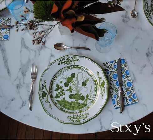 مناديل ورقية من الرمان الأزرق 3 طبقات من Stxy مع (حبر خالٍ من النزيف)، 45 قيراط | مناديل عشاء ورقية مزخرفة باللون الأزرق والأخضر والأبيض لحرف ديكوباج ومناشف يد للاستعمال مرة واحدة للحمام والضيوف والحفلات in Kuwait