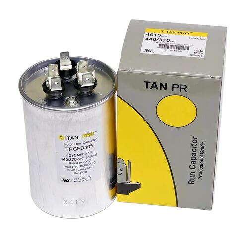 TRCFD405 متوافق مع مكثف تشغيل المحرك المزدوج TitanPro HVAC. 40/5 مفد / فائق التوهج 440/370 فولت in Kuwait
