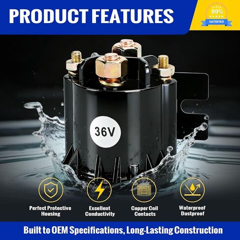 Roykaw 36 Volt 150A Golf Cart Solenoid Compatible with EZGO RXV 2008-up Electric Golf Carts, 4 Terminal Continuous Duty, Replaces OEM# 609428, 608897, 624317 in Kuwait