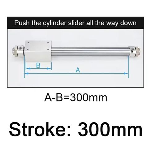 1pcs 25mm Bore RMS25 Rodless Magnetic Air Pneumatic Cylinder Double Acting 100/200/300/400/500/600/700/800/1000mm Stroke(300mm,(Bore 25mm) RMS25) in Kuwait