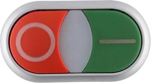 EATON M22-DDLM-GR-X1-X0 Double Actuator Push-Button, 22mm, SPST-N.O./SPST-N.C., Red/Green in Kuwait