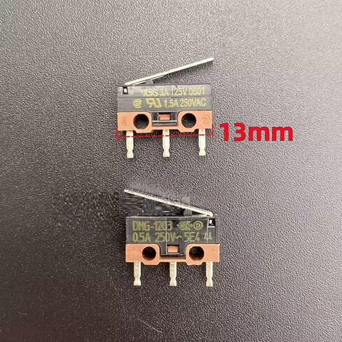 Defond DMG-1203 X5G Subminiature Micro Switch, 1.5A 250VAC, Small Snap Action Limit Switch for Mouse Buttons, Printers, Vending Machines and Electronics in Kuwait
