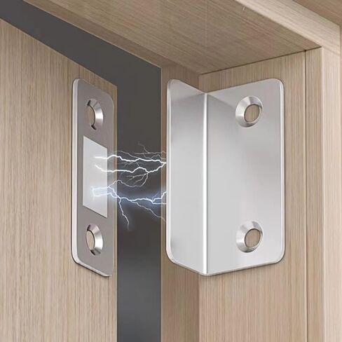 2 Pair Cabinet Magnetic Catch, Door Magnetic Catch, Invisible Strong Adhesion, Drill-Free Mount, Ideal for Cabinets, Wardrobes, Sliding Doors - Home Improvement Hardware in Kuwait