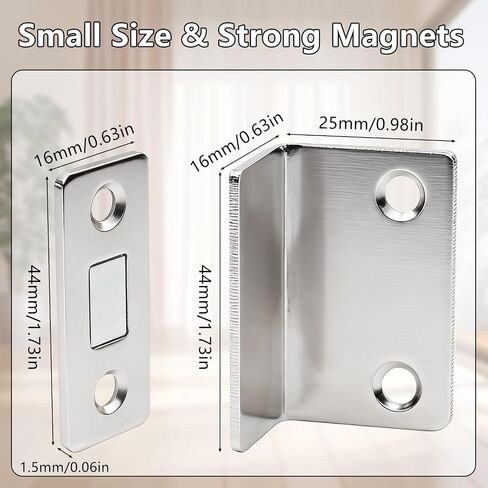 2 Pair Cabinet Magnetic Catch, Door Magnetic Catch, Invisible Strong Adhesion, Drill-Free Mount, Ideal for Cabinets, Wardrobes, Sliding Doors - Home Improvement Hardware in Kuwait
