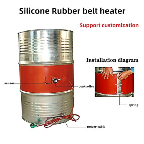 Drum Heater Pail Barrel Band， Silicone Drum and Barrel Heater with Adjustable Thermostat 30-130°C(30L 900x250 1200W) in Kuwait