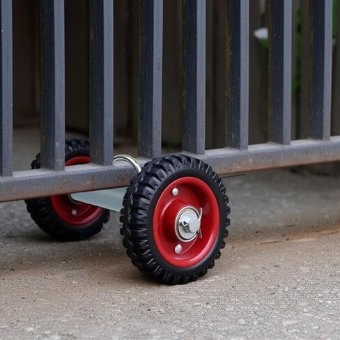 Rolling Gate Wheels, 600lb Capacity 6-Inch Double Wheel for Gate with 304 Stainless Steel Adjustable U-Bolts, Sliding Gate Carrier for Metal Tube Gates Driveway Chain Link Fence or Wooden Gate, 1 Pack in Kuwait