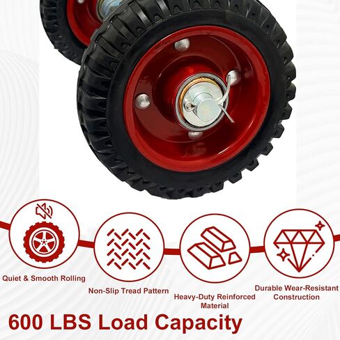 Rolling Gate Wheels, 600lb Capacity 6-Inch Double Wheel for Gate with 304 Stainless Steel Adjustable U-Bolts, Sliding Gate Carrier for Metal Tube Gates Driveway Chain Link Fence or Wooden Gate, 1 Pack in Kuwait