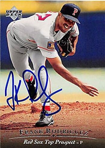 123493 Boston Red Sox Ft 1995 Upper Deck Top Prospect رقم 24 بطاقة بيسبول موقعة من فرانك رودريغيز in Kuwait