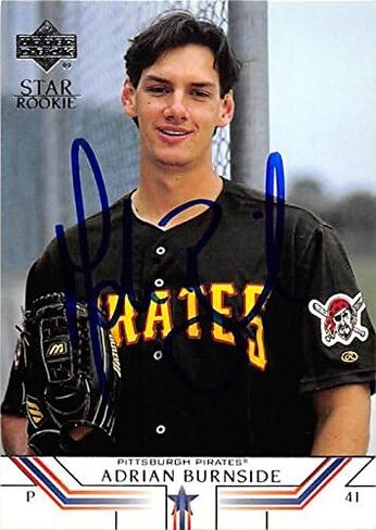 191413 Pittsburgh Pirates Ft 2002 Upper Deck Star Rookie No. 536 Adrian Burnside Autographed Baseball Card in Kuwait