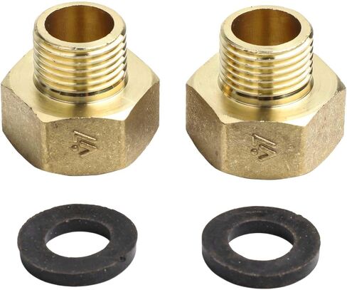 2Pcs Brass Reducer Hex Bushing, Industrial Brass Hex Bushing Connectors G1/2 Male To G3/4 And G1 Female Leak Resistant Design(G1/2 to G3/4) in Kuwait