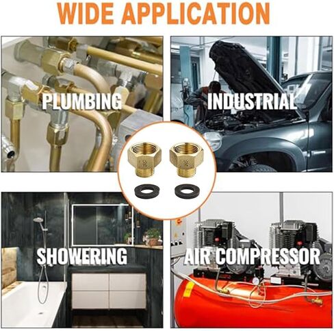 2Pcs Brass Reducer Hex Bushing, Industrial Brass Hex Bushing Connectors G1/2 Male To G3/4 And G1 Female Leak Resistant Design(G1/2 to G3/4) in Kuwait