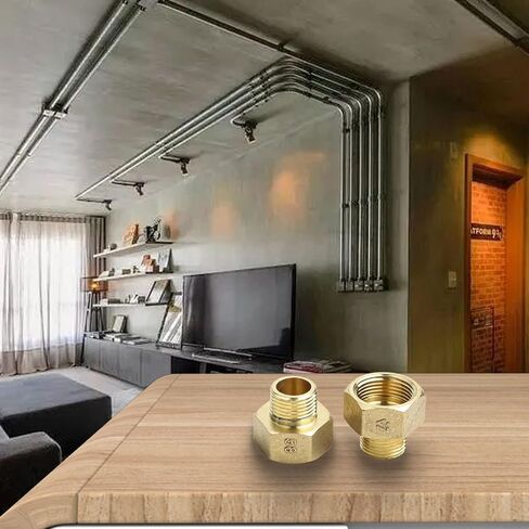 2Pcs Brass Reducer Hex Bushing, Industrial Brass Hex Bushing Connectors G1/2 Male To G3/4 And G1 Female Leak Resistant Design(G1/2 to G3/4) in Kuwait